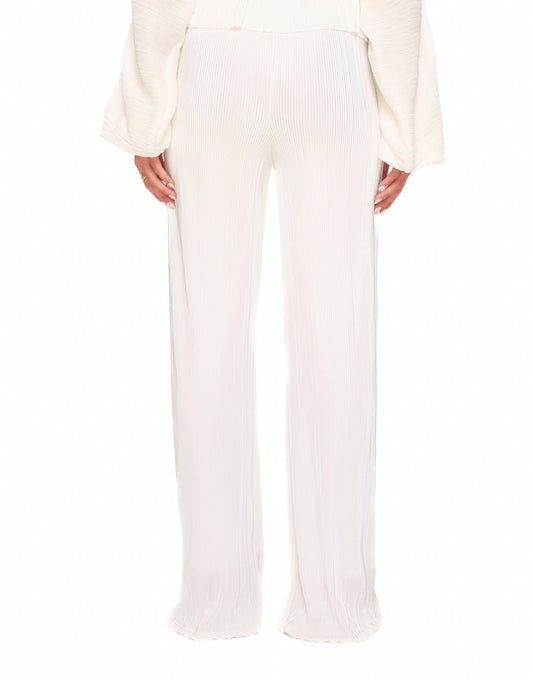 Witte Plisse Wijde - Broek - Olivia & Kate