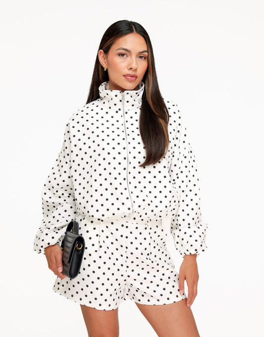 Witte Polkadot Oversized - Jas - Olivia & Kate