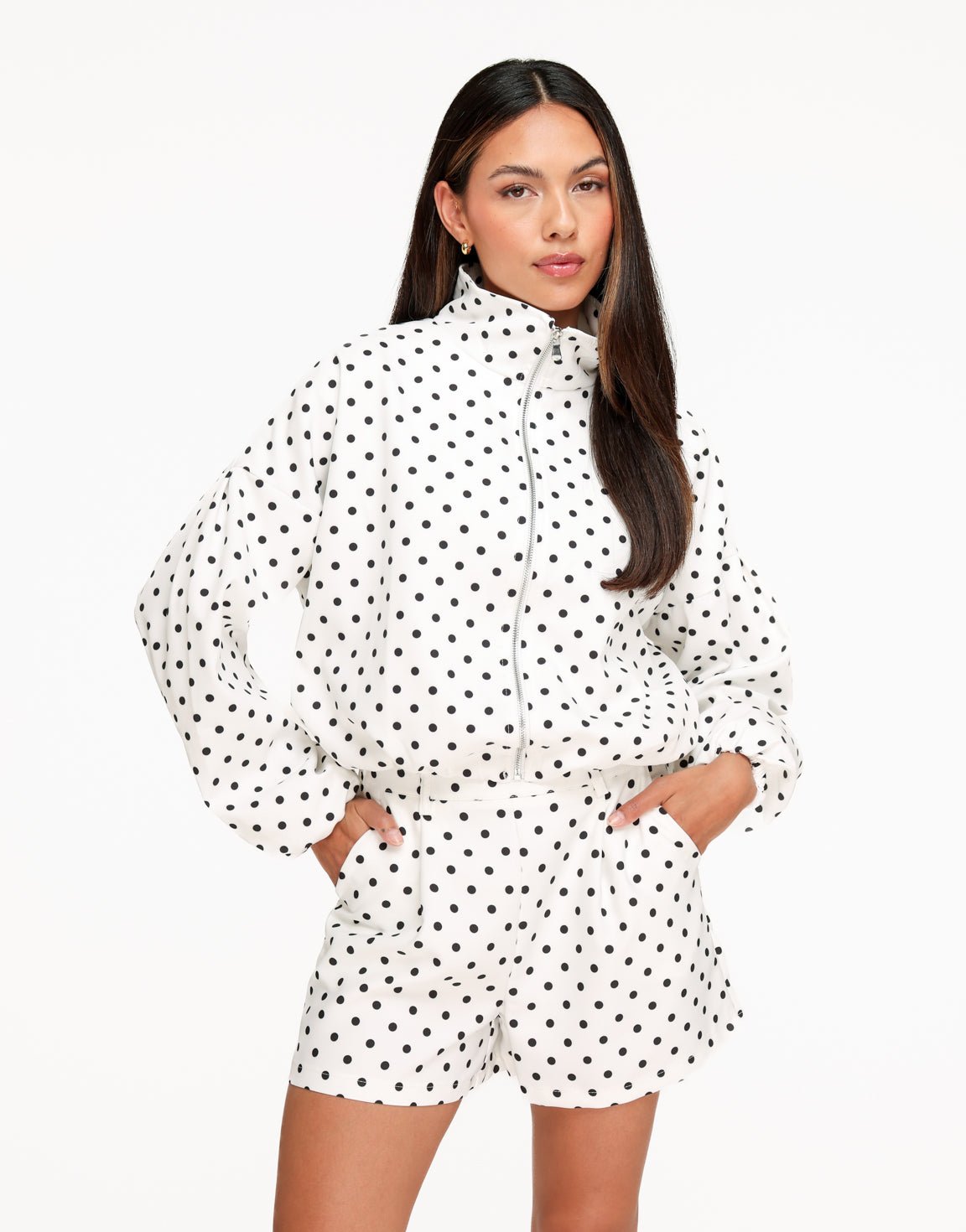 Witte Polkadot Oversized - Jas - Olivia & Kate