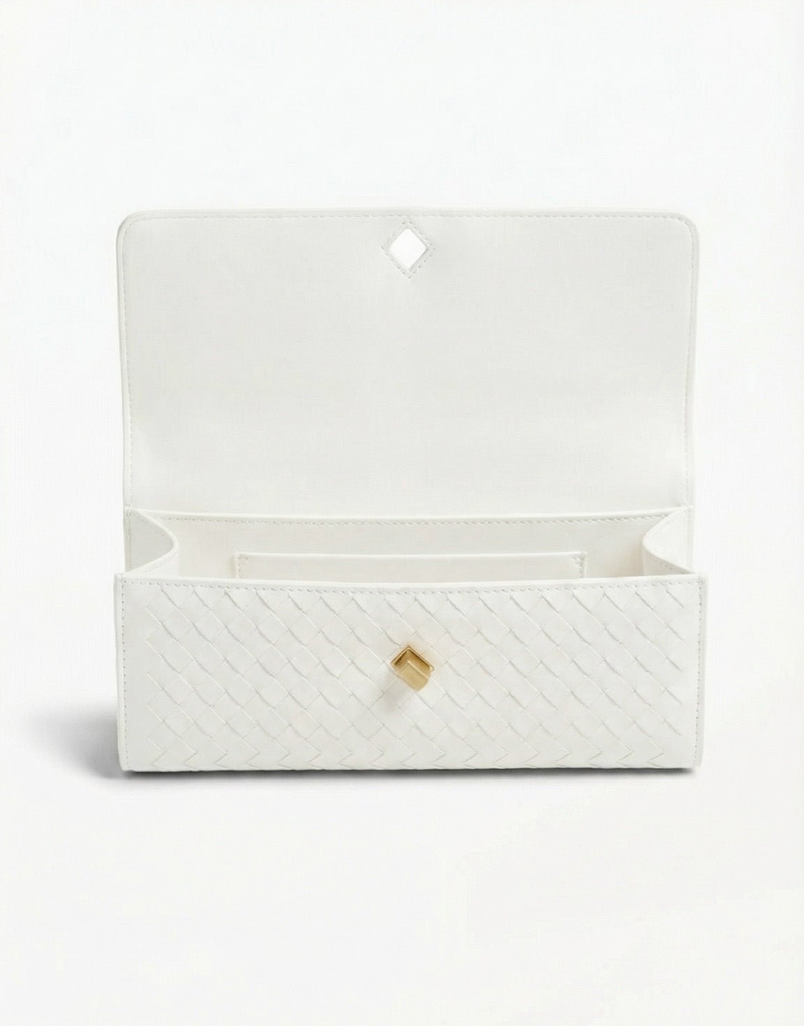 White PU Gold Detail Clutch - Bag - Olivia & Kate