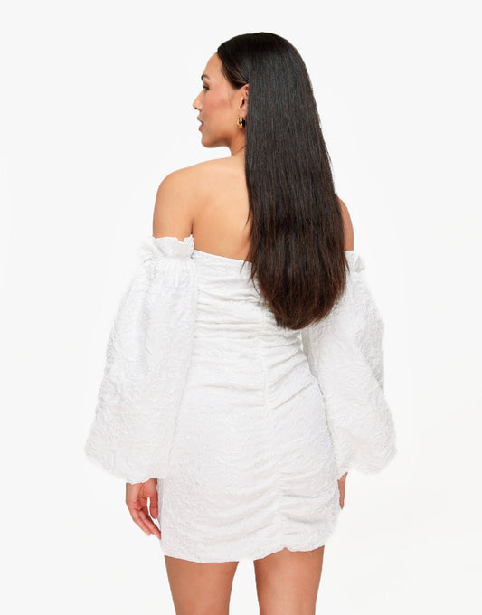 Witte Strapless Bloemen - Jurk - Olivia & Kate
