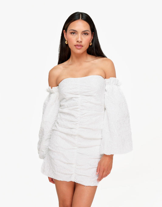Witte Strapless Bloemen - Jurk - Olivia & Kate