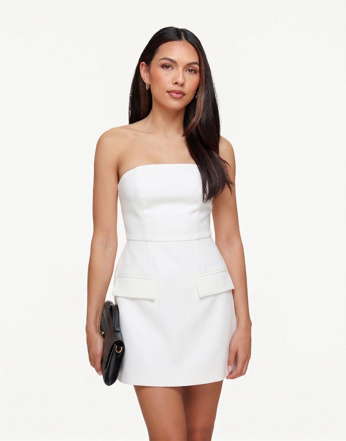Witte Strapless Uitlopende - Jurk - Olivia & Kate