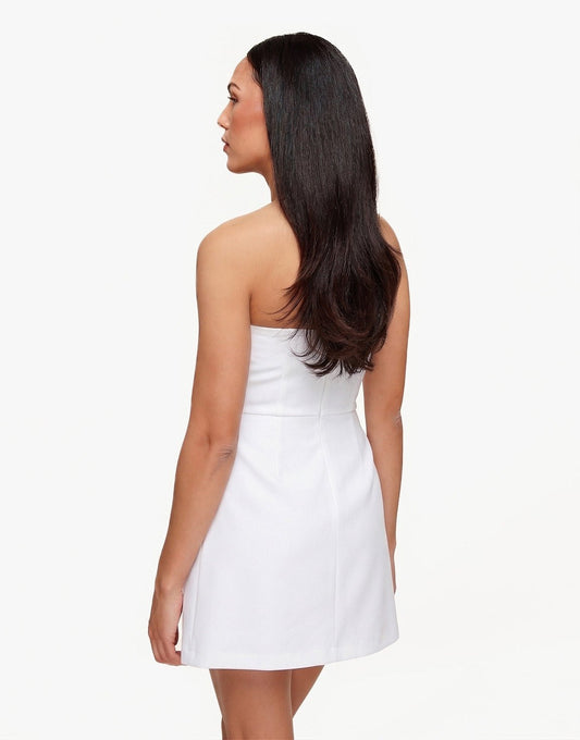 Witte Strapless Uitlopende - Jurk - Olivia & Kate