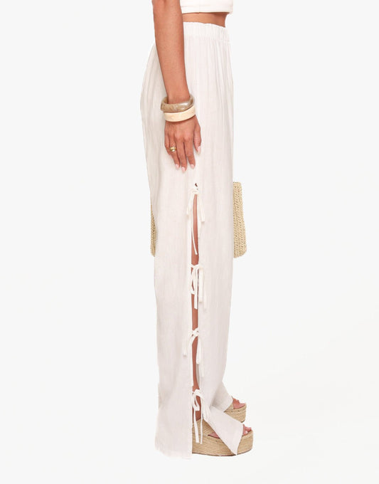 Witte Strikjes Linnen - Broek - Olivia & Kate