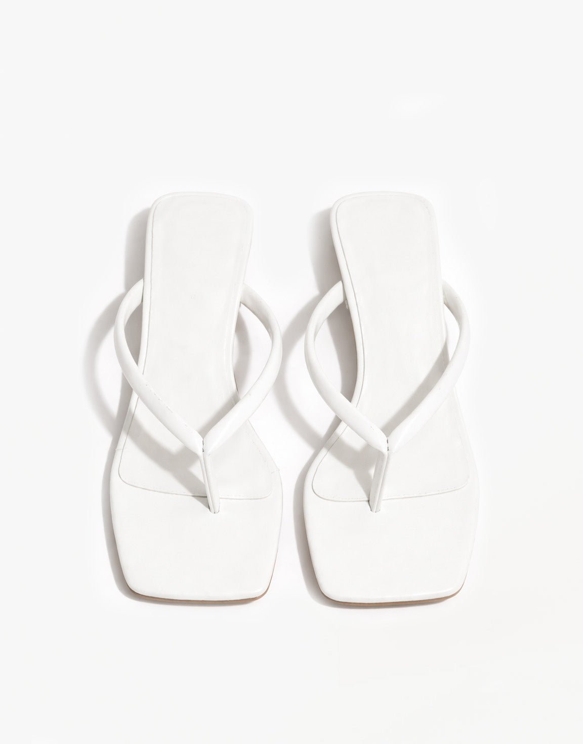 Witte Vierkante Basic Hakje - Teenslippers - Olivia & Kate