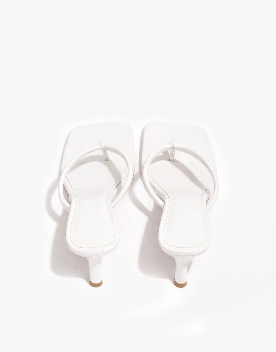 Witte Vierkante Basic Hakje - Teenslippers - Olivia & Kate