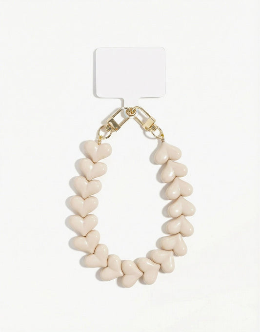 Salmon Pink Wide Hearts - Telephone Cord - Olivia & Kate