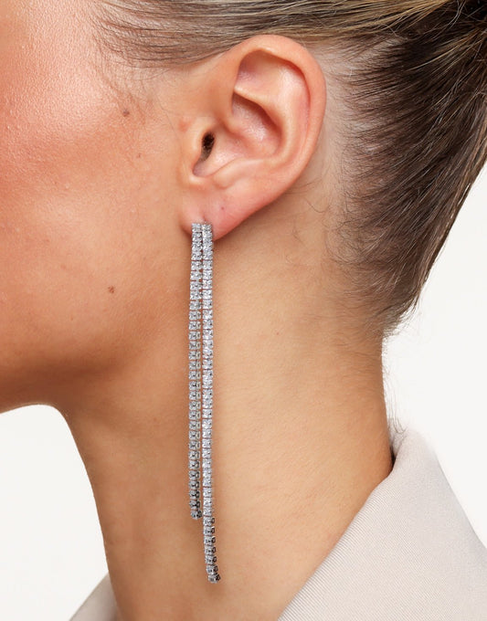 Zilveren Strass Stenen - Oorbellen - Olivia & Kate