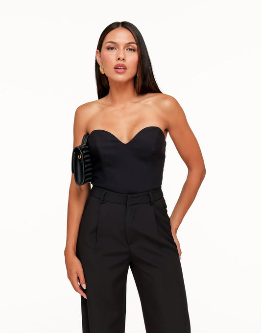 Zwarte Aangesloten Strapless - Top - Olivia & Kate