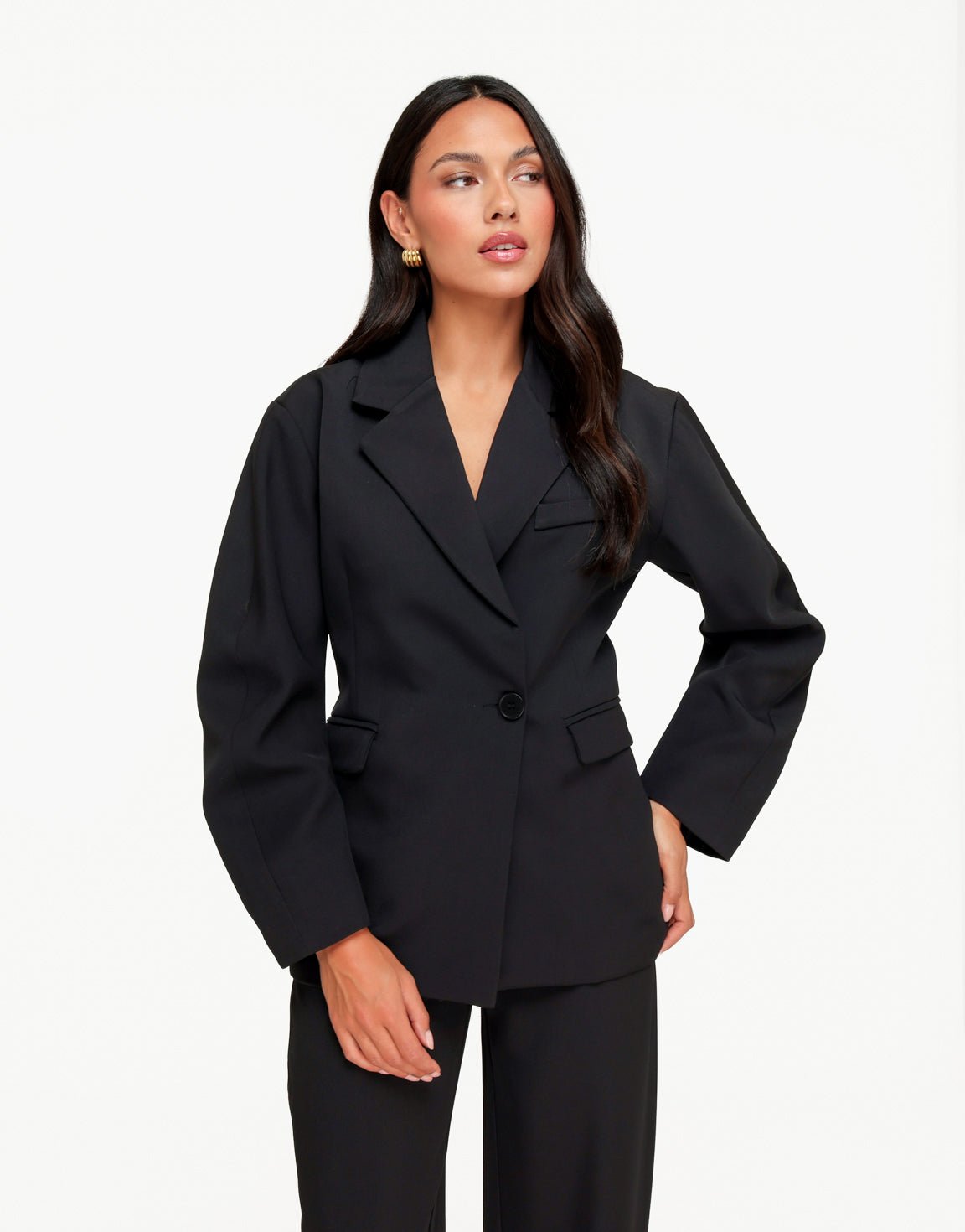 Zwarte Ballonmouwen Details - Blazer - Olivia & Kate