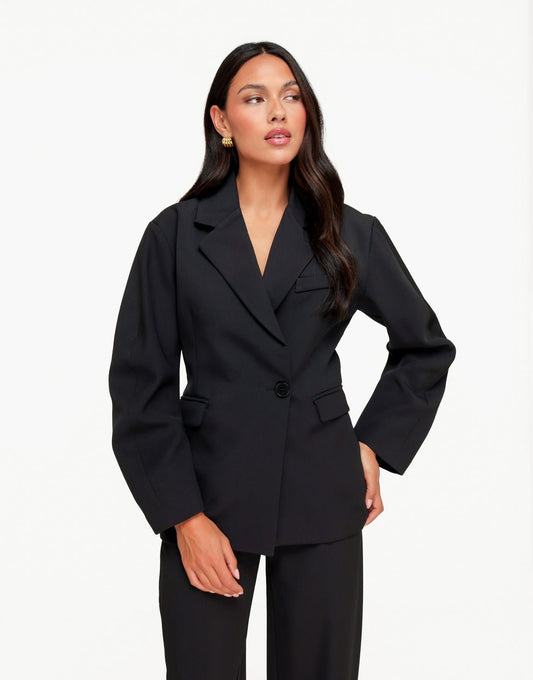 Zwarte Ballonmouwen Details - Blazer - Olivia & Kate
