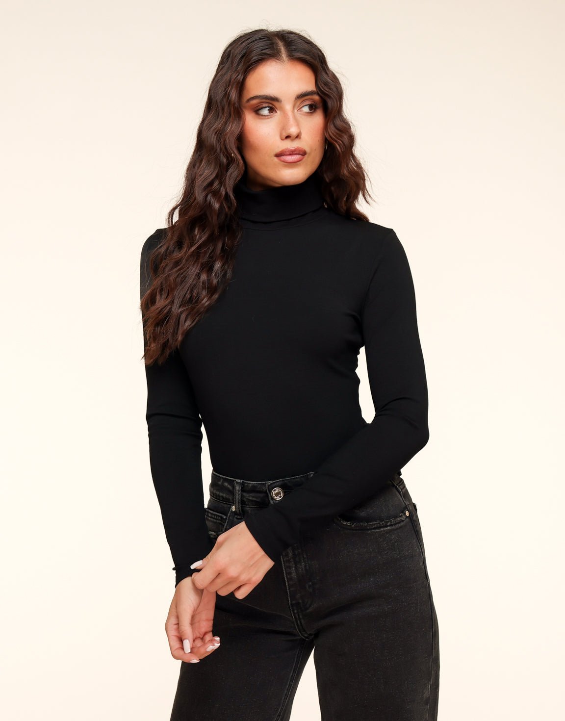 Zwarte Basic Hoge Col - Body - Olivia & Kate