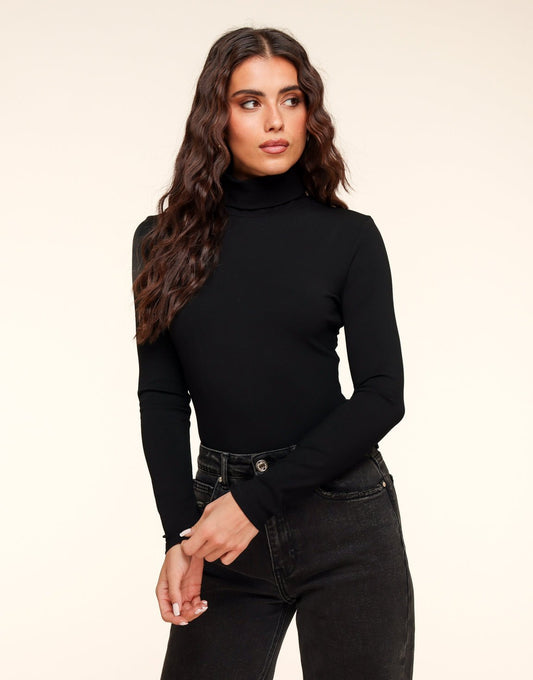 Zwarte Basic Hoge Col - Body - Olivia & Kate
