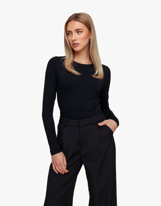 Zwarte Basic LS - Top - Olivia & Kate