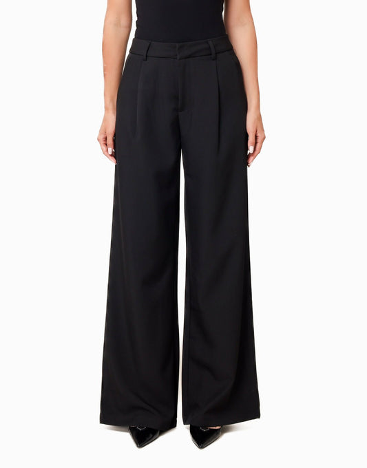 Zwarte Classic Wijde Rechte - Pantalon - Olivia & Kate