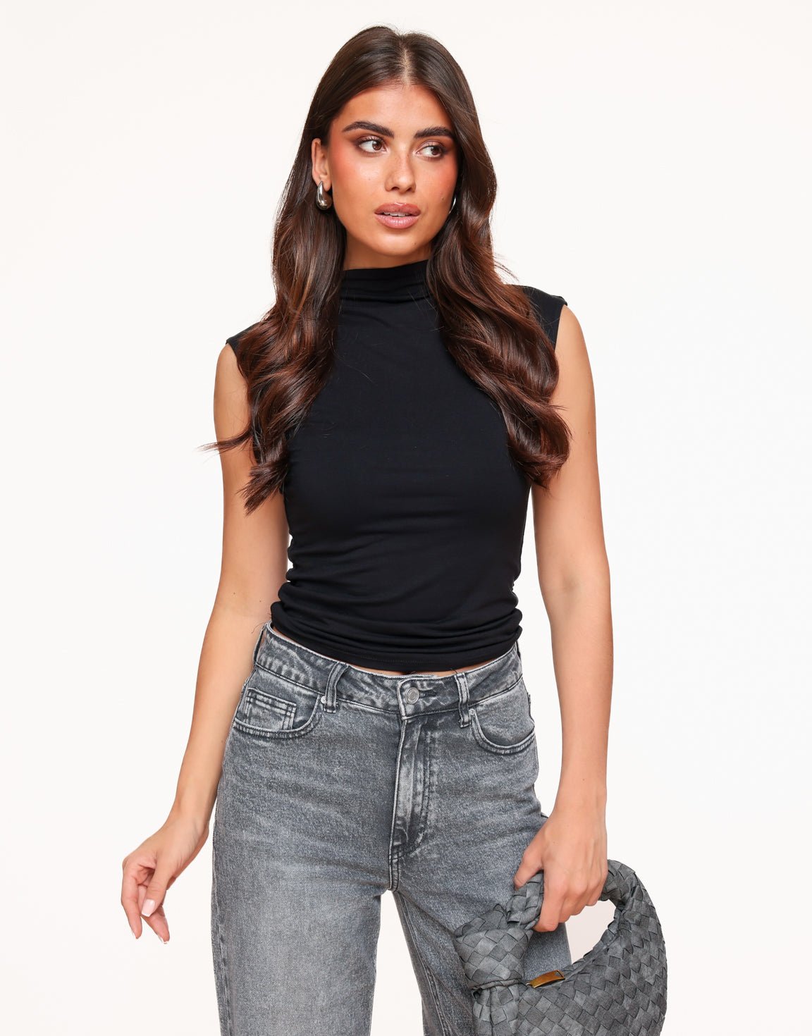 Zwarte Col SS - Top - Olivia & Kate