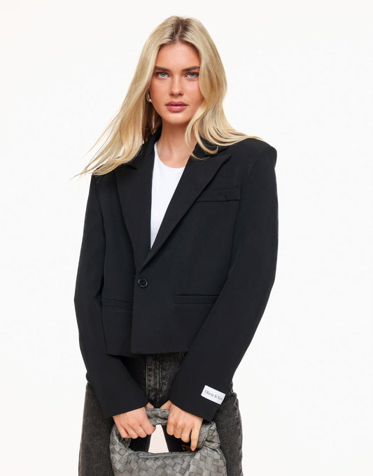 Zwarte Cropped - Blazer - Olivia & Kate