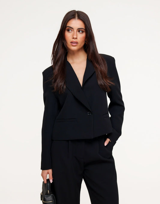 Zwarte Cropped - Blazer - Olivia & Kate