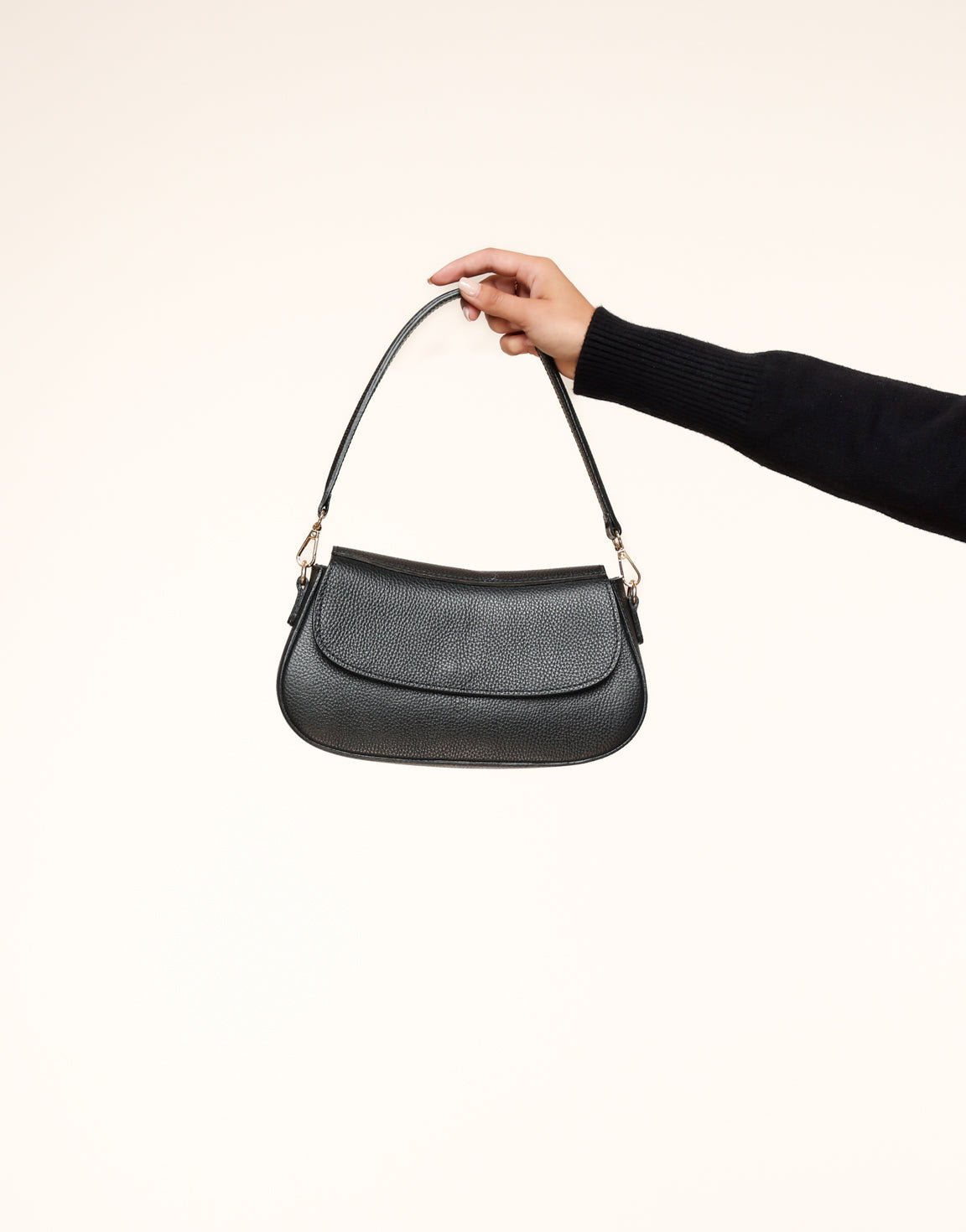 Zwarte Elegante Leren - Tas - Olivia & Kate