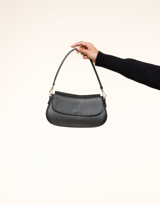 Zwarte Elegante Leren - Tas - Olivia & Kate