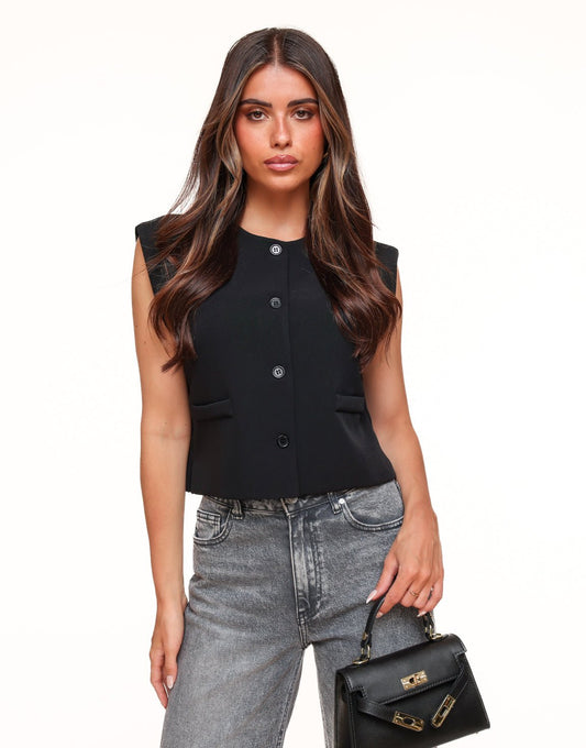 Zwarte F/W Edit Cropped - Gilet - Olivia & Kate