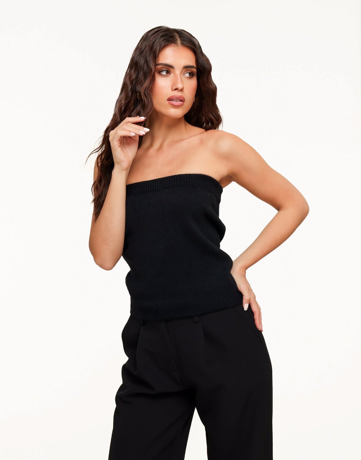 Black Knitted Tube - Top - Olivia & Kate