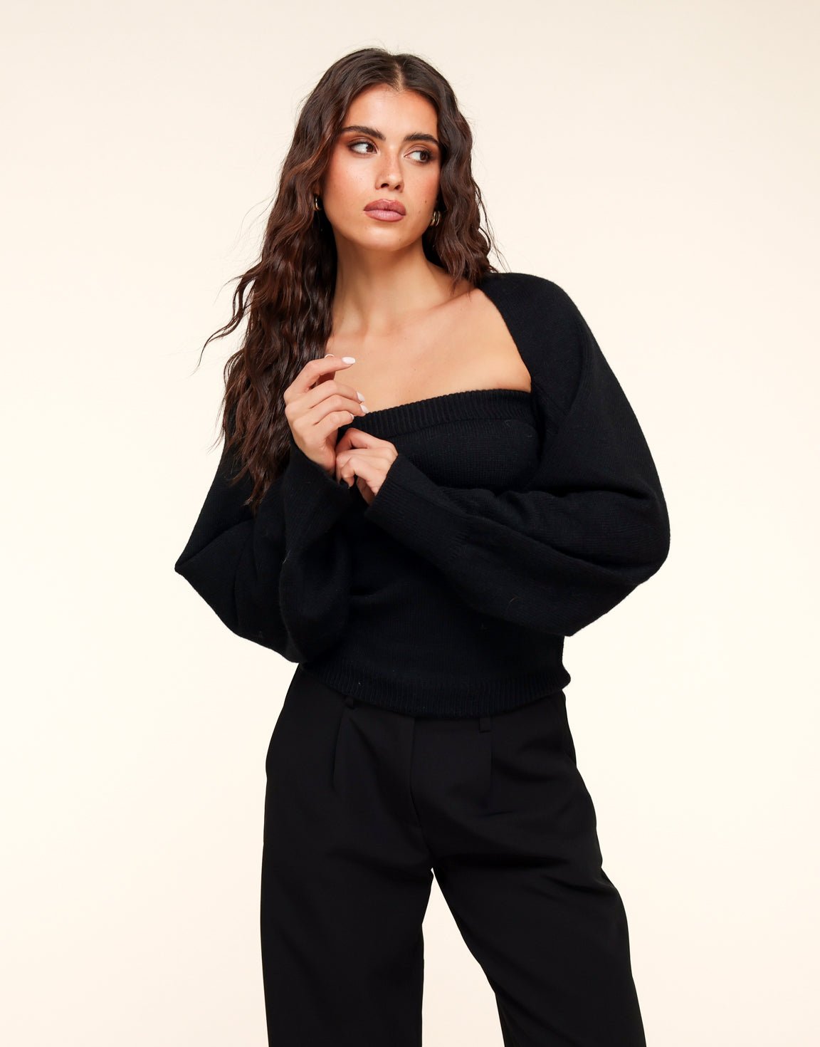 Zwarte Gebreide Tube - Top - Olivia & Kate