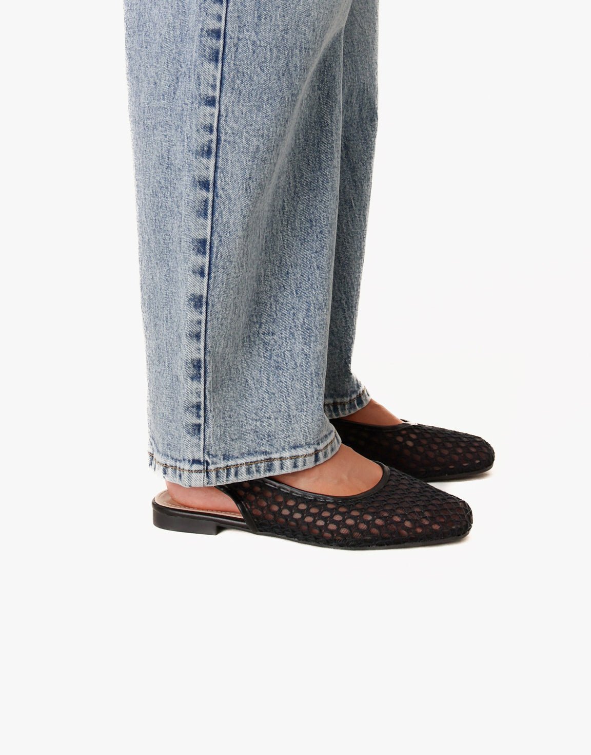 Zwarte Gehaakte Open Achterkant - Ballerina's - Olivia & Kate