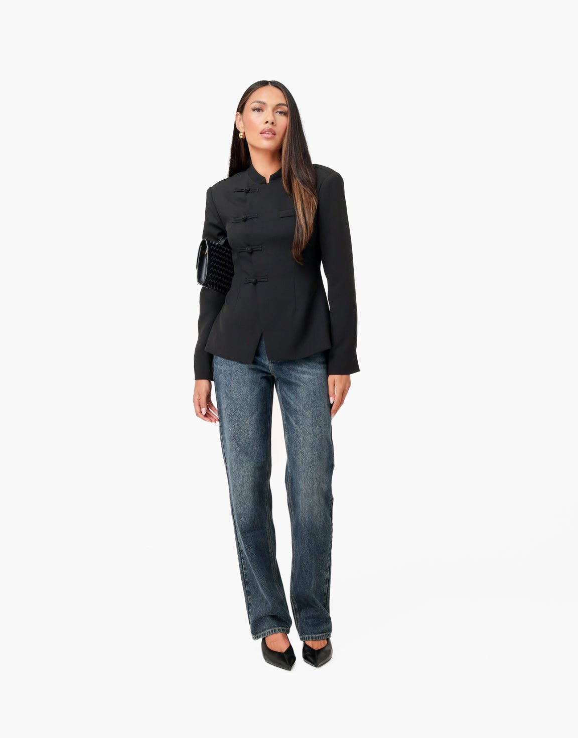 Zwarte Geknoopte Details LS - Blazer - Olivia & Kate