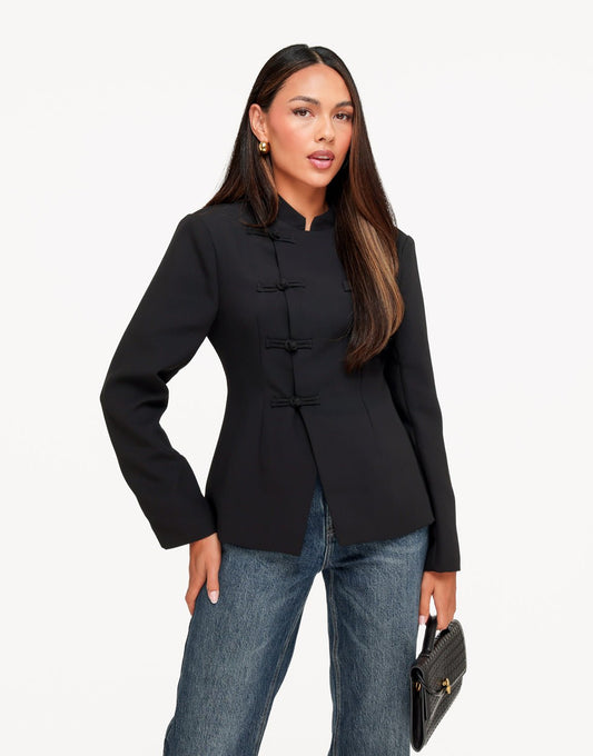 Zwarte Geknoopte Details LS - Blazer - Olivia & Kate