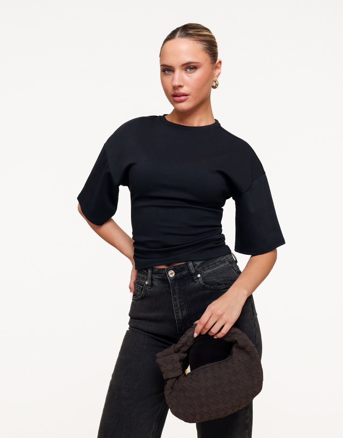 Zwarte Getailleerde - T-shirt - Olivia & Kate