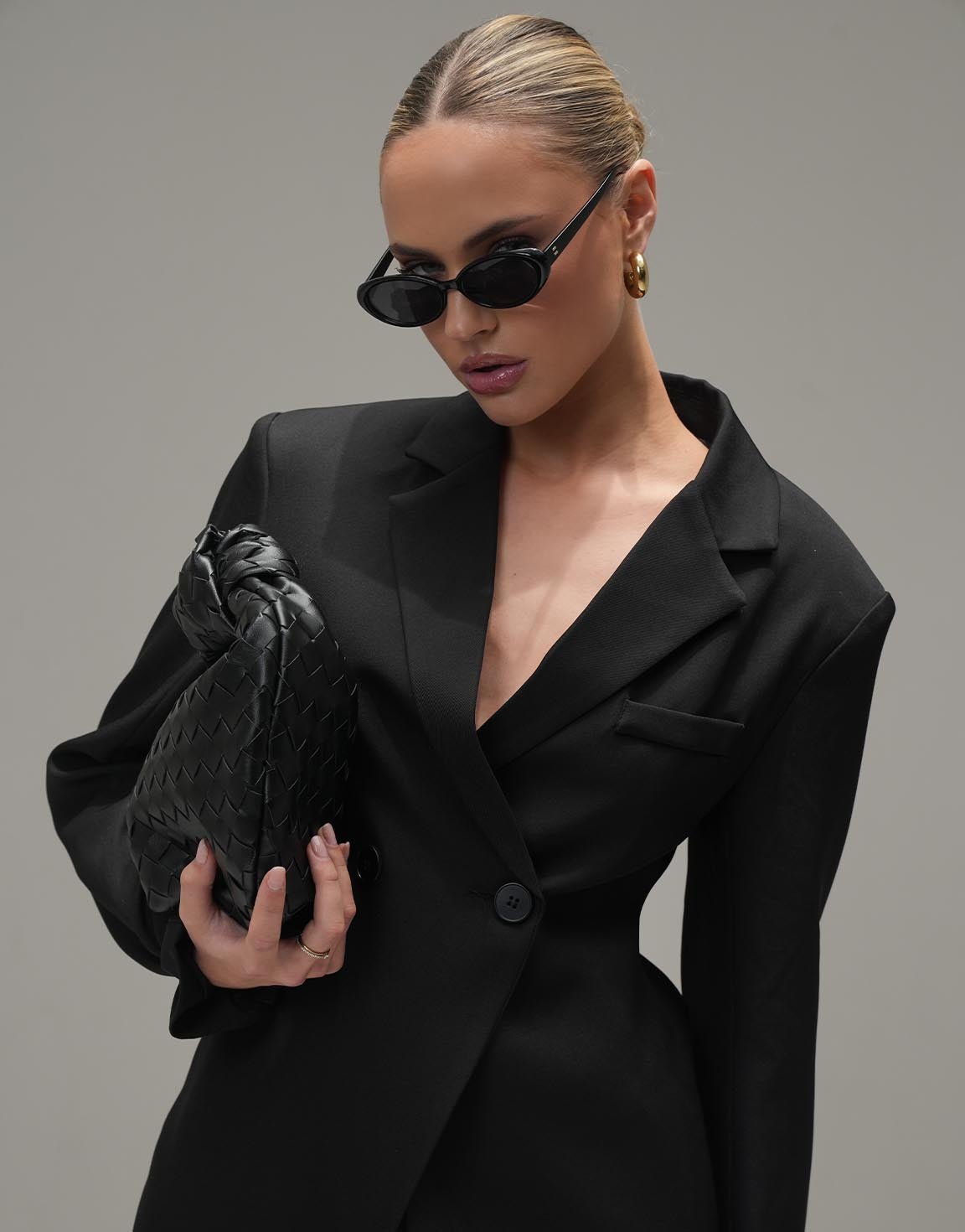 Zwarte Grote Brede Gevlochten - Tas - Olivia & Kate