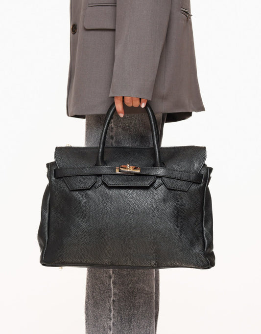 Zwarte Grote Gouden Details - Tas - Olivia & Kate