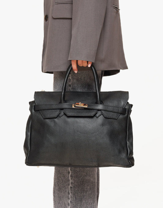 Zwarte Grote Gouden Details - Tas - Olivia & Kate