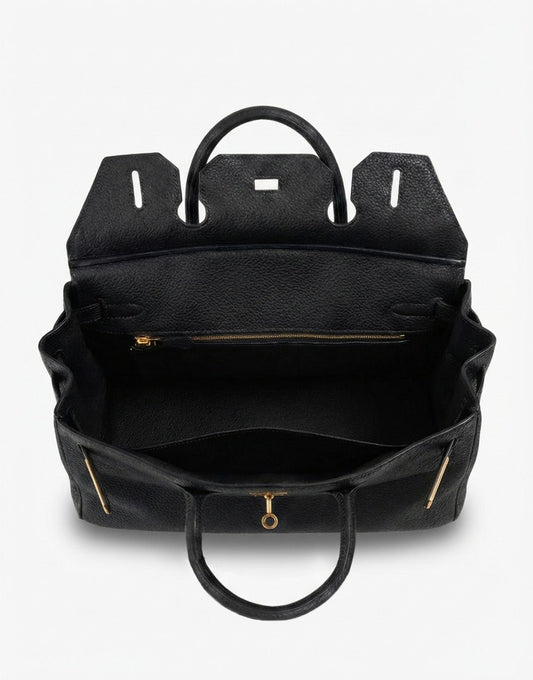 Zwarte Grote Gouden Details - Tas - Olivia & Kate