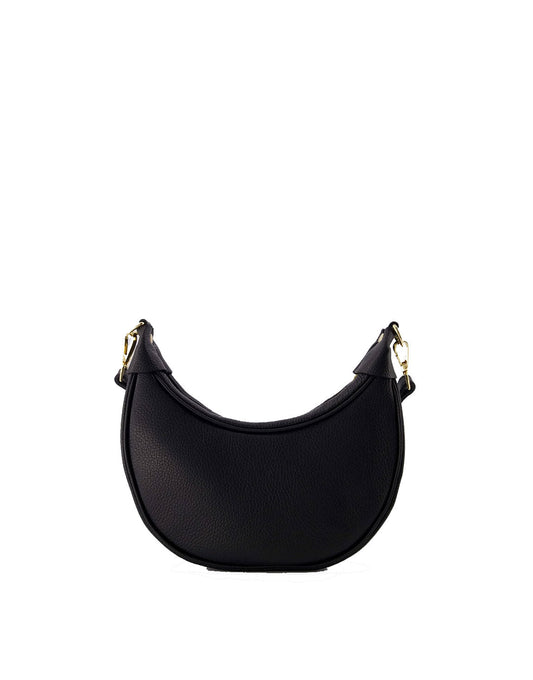 Zwarte Half Ronde Leren - Tas - Olivia & Kate