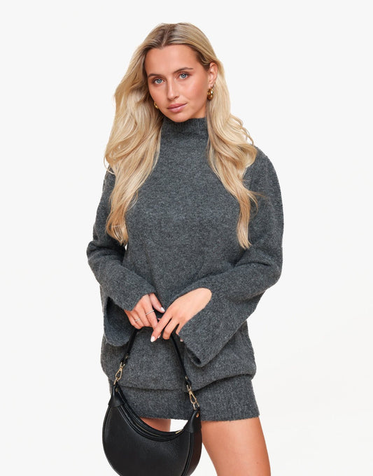 Black Half Round Leather - Bag - Olivia & Kate