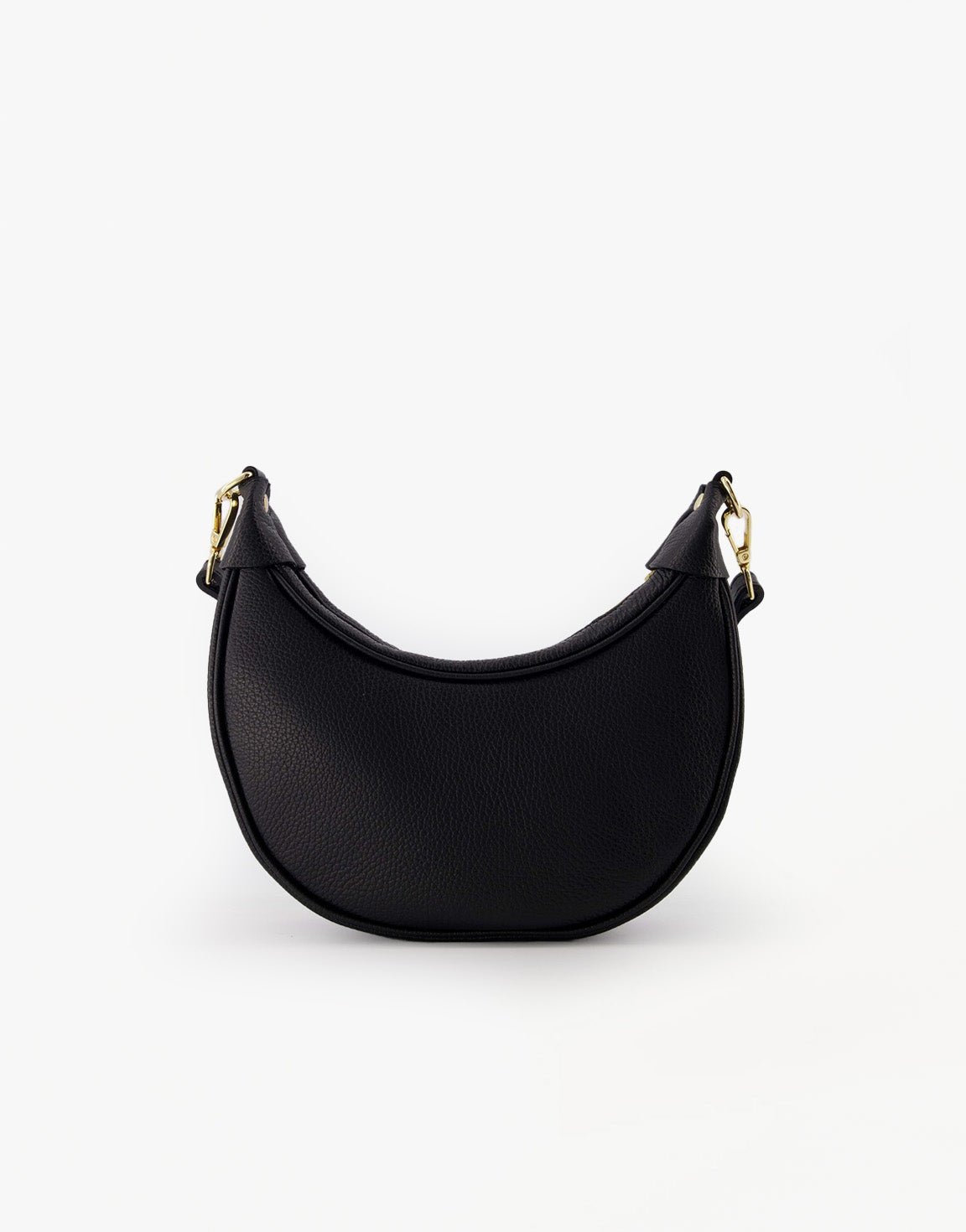 Zwarte Half Ronde Leren - Tas - Olivia & Kate