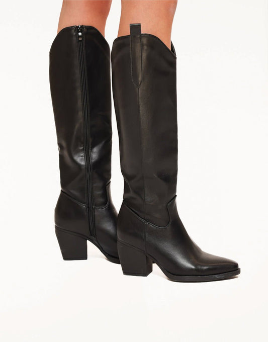 Zwarte Hoge Classic Cowboy - Laarzen - Olivia & Kate