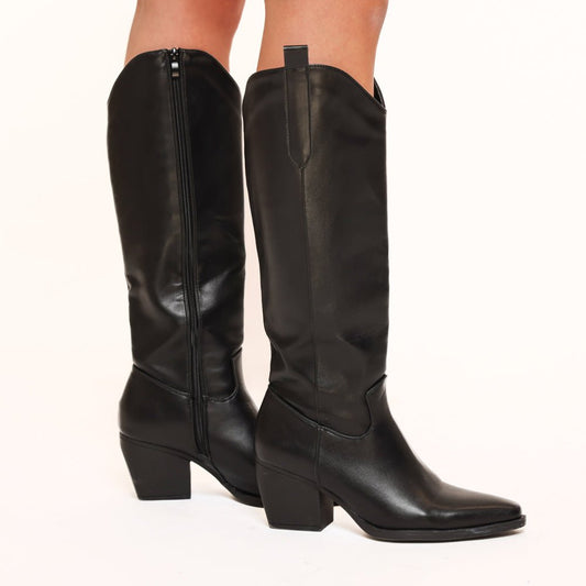 Zwarte Hoge Classic Cowboy - Laarzen - Olivia & Kate
