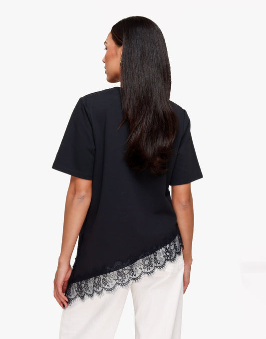 Zwarte Kanten SS - T-shirt - Olivia & Kate