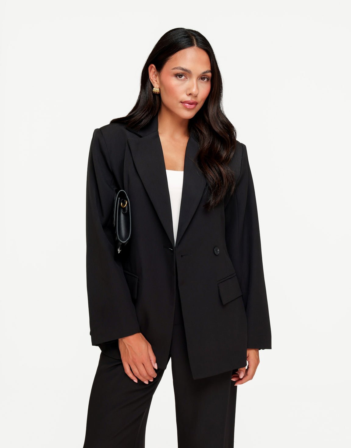 Zwarte Lange Ceintuur - Blazer - Olivia & Kate