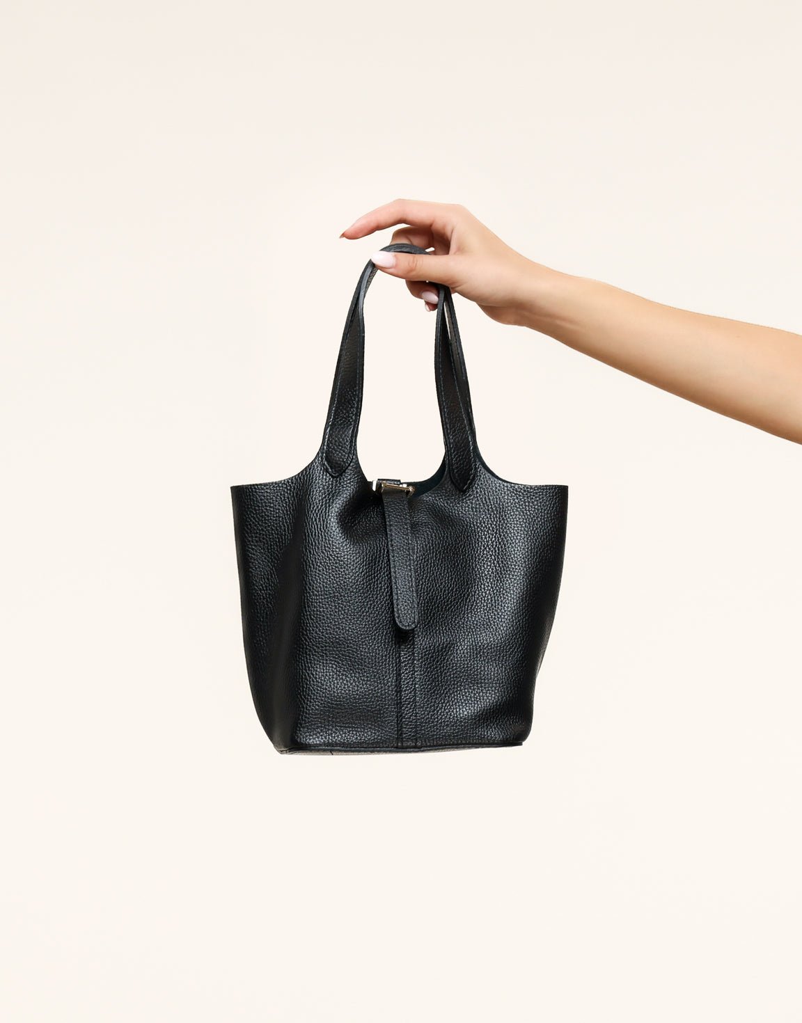 Zwarte Leren Gesp - Tas - Olivia & Kate