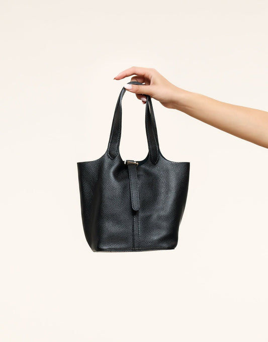 Zwarte Leren Gesp - Tas - Olivia & Kate