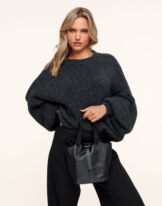 Zwarte Leren Gesp - Tas - Olivia & Kate