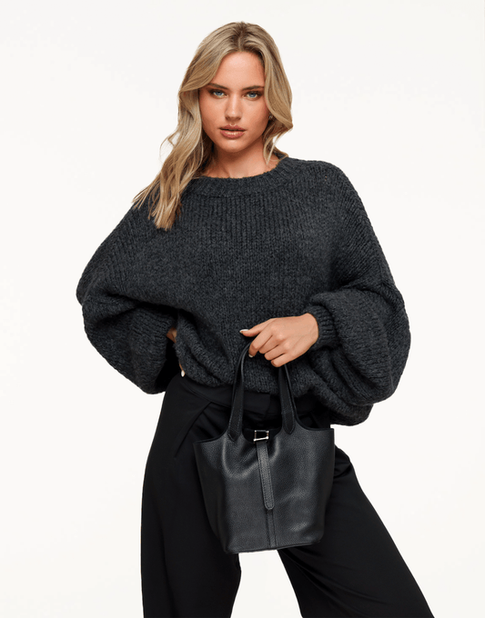 Zwarte Leren Gesp - Tas - Olivia & Kate