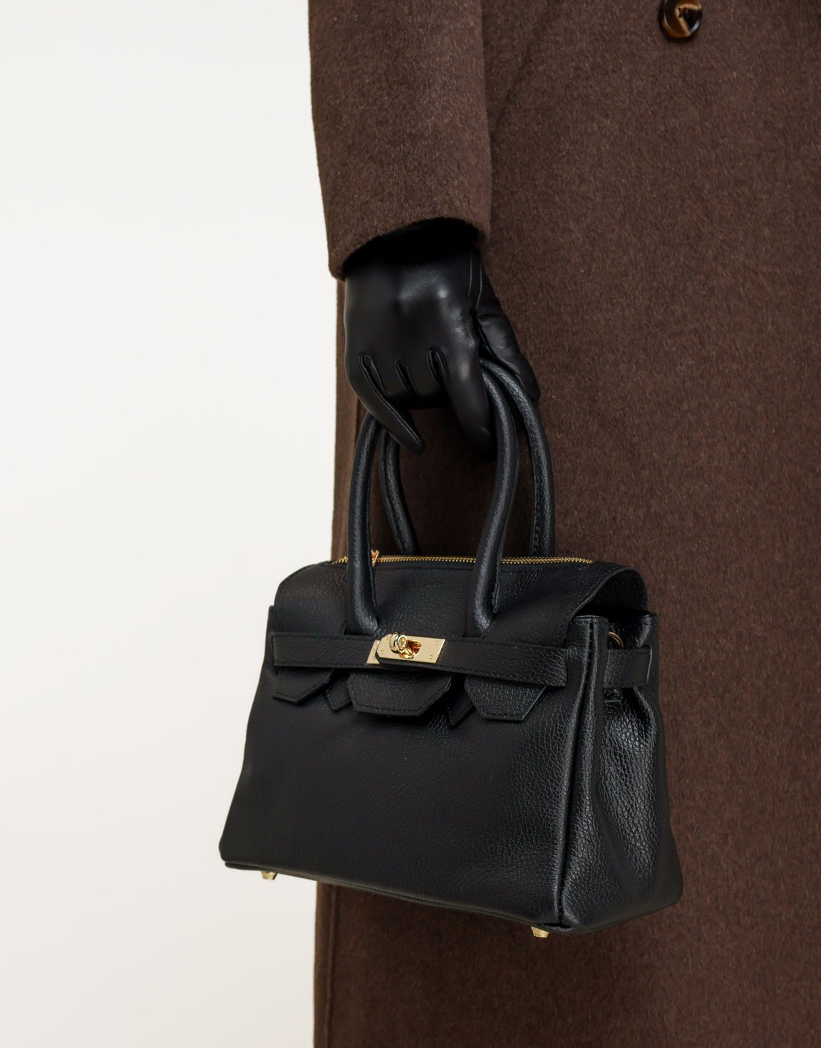 Zwarte Leren Telefoontouch - Handschoenen - Olivia & Kate