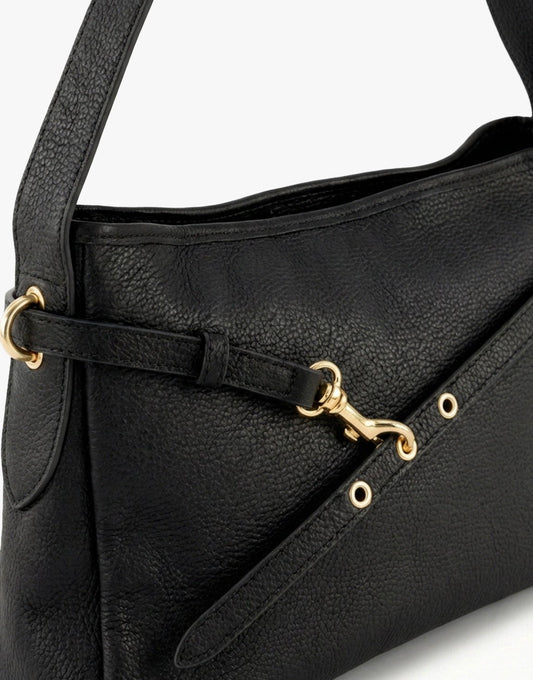 Zwarte Leren Vierkante - Tas - Olivia & Kate