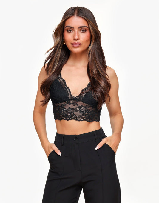 Zwarte Lina Kanten - Bralette - Olivia & Kate